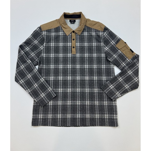 Dkny Other - DKNY Shirt L/G Mens Can-Am Plaid Flannel Shirt in Grey & Tan
